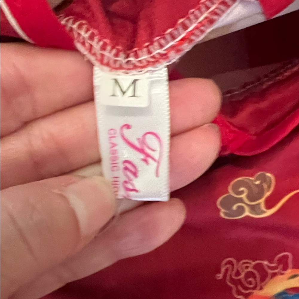 # 0684+ Red Cheongsam Dress with Dragon Print & WHT Logo - Picture 4 of 6